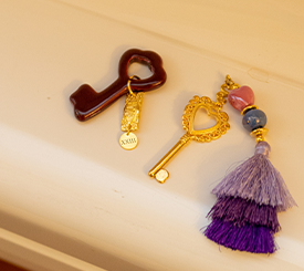 Deco Keys w/Charm & Tassel