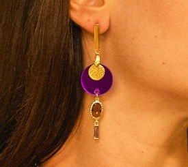 EARRING W/ PURPLE PLEXI