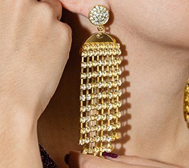 GOLD EARRING W/ STRASS