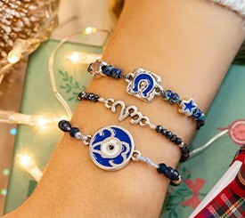 Blue & Silver Bracelet Set