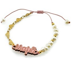 Bracelet w/Hearts & Pearls