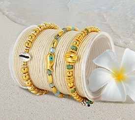 BRACELETS W/ GOLD SLIDERS