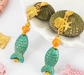 EARRINGS W/ VERAMAN FISH