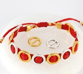 BRACELET W/ METAL CIRCLES