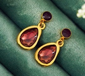 GOLD & RED EARRINGS