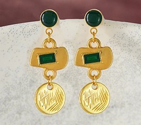 GOLD & GREEN EARRINGS