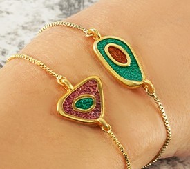 CHAIN BRACELETS W/ ENAMEL