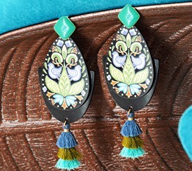 EARRINGS W/ DROP & TASSEL