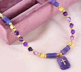 NECKLACE W/ PURPLE STONES