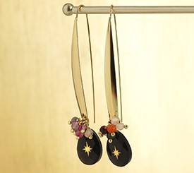 EARRINGS W/ STONE & STAR