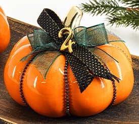 Deco Pumpkin w/ Ribbons