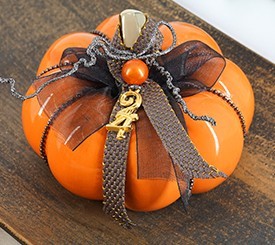 Ceramic Pumpkin w/ Ribbons