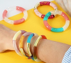 BRACELETS W/ ACRYLIC TUBES