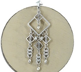 SILVER RHOMBUS EARRING