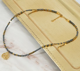 HEMATITE NECKLACE W/ CHARM