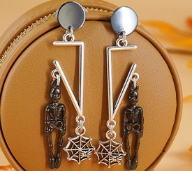 BLACK SKELETON EARRINGS