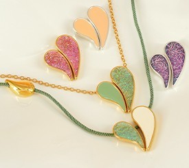 SET W/ HEARTS & ENAMEL