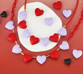 SET W/ RED & PURPLE HEARTS 