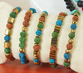 BRACELETS W/ GOLD HEMATITE
