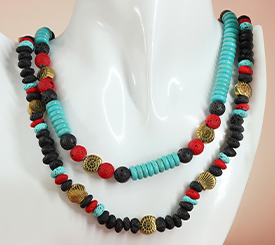 SET W/ HOWLITE & LAVA
