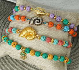 BRACELETS W/ LAVA BEADS