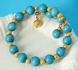 BRACELET W/ BLUE HOWLITE