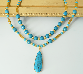 NECKLACES W/ BLUE HOWLITE