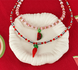 NECKLACES W/ GLASS FRUITS
