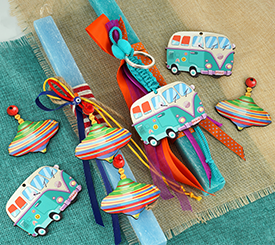Colorful Candles w/Ribbons