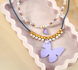 NECKLACES W/ PURPLE CHARMS
