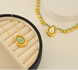 NECKLACES W/ METAL DROPS