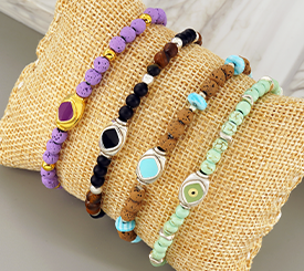 BRACELETS W/TUBES & ENAMEL