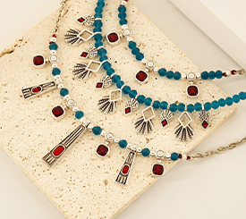 ETHNIC NECKLACES W/ ENAMEL