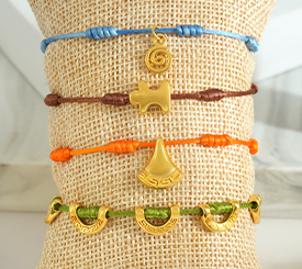 BRACELETS W/ CORD & CHARMS