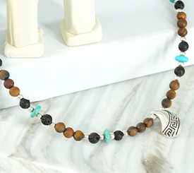 NECKLACE W/ SILVER CHARM