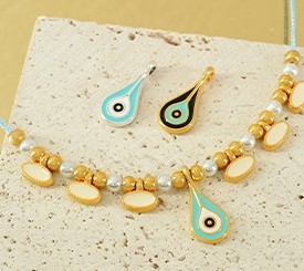 NECKLACE W/ ENAMEL & EYE
