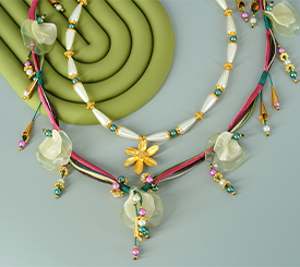 NECKLACES W/ACRYLIC PEARLS