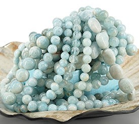 Perles d'aigue-marine