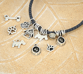 BRACELET W/ DOG CHARMS