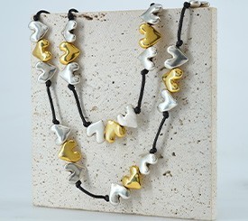 NECKLACE W/ SLIDER HEARTS