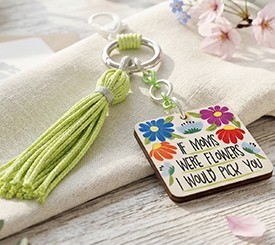 Keyring Mom with Flowers