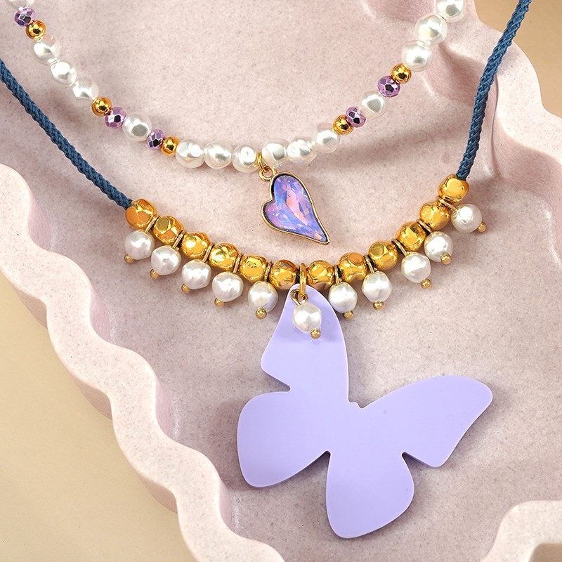 Shop now! Awesome Pastel Butterfly Pendant Necklace